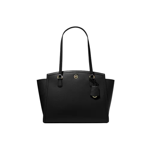 MICHAEL KORS Chantal Пескоструйная кожа Тоут Сумка Сумка для покупок Сумка через плечо Сумка Большая Женская Черная