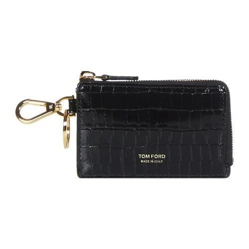 TF Телячья кожа Держатель для карт Маленький Мужской Черный