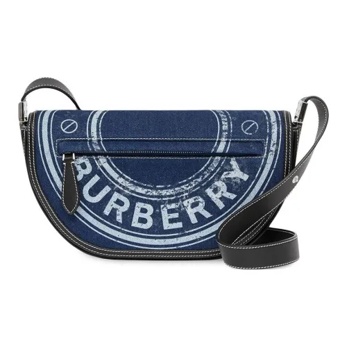 Burberry OLYMPIA Хлопок Denim Lambskin Ручная Сумка через плечо Сумка на плечо Женская Джинсовый Синий