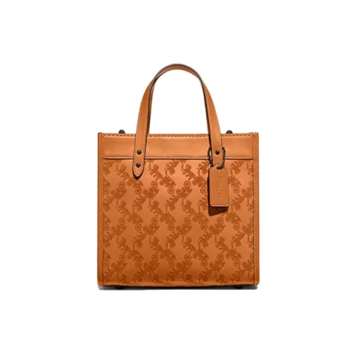 COACH Field Коровья кожа Тоут Сумка Сумка для покупок Сумка Сумка через плечо Сумка через плечо Средний Женская Желтая