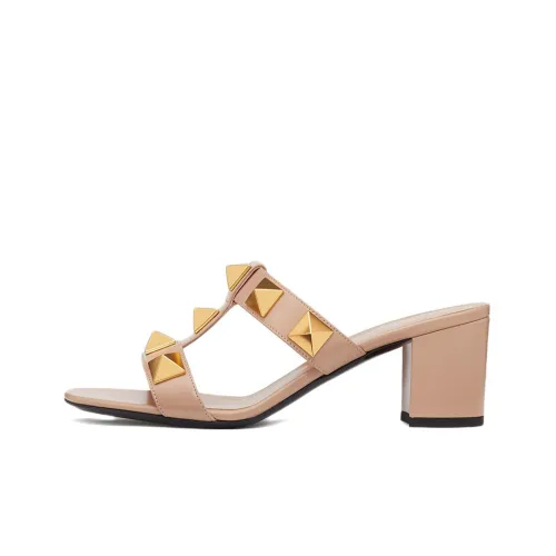 Valentino Roman Stud Стильные Сандалии Женские Нюдово-розовые