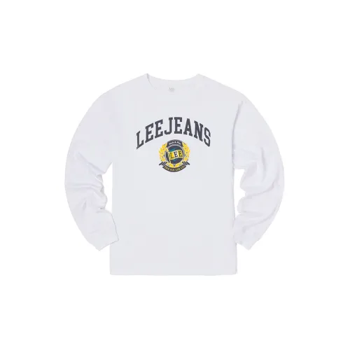 Lee совместный бренд модель FW22 Прямой крой Длинный рукав Т-рубашка Мужская Белая