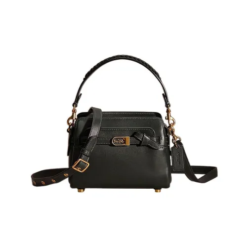 COACH Tate Дубленая кожа VS Гладкая кожа Сумка Маленькая Женская Amazon Зеленый