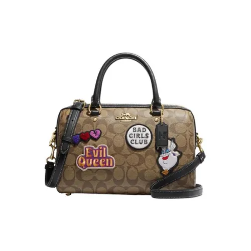 COACH Disney Коллаборация Rowan Искусственная кожа Сумка через плечо Сумка Большая Женская Темный хаки