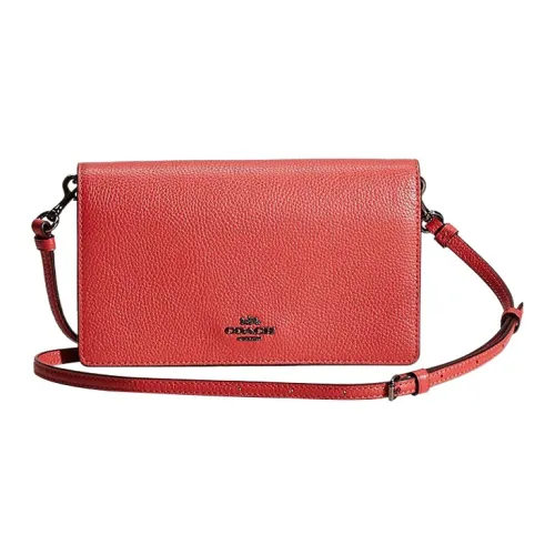 COACH Hayden Полированная кожа с эффектом галечного покрытия сумка через плечо маленькая женская промытый красный
