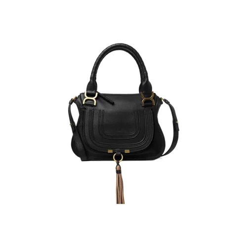 Chloe Marcie Замша Телячья кожа And Nappa Овечья кожа Сумка через плечо Сумка Маленькая Женская Черная