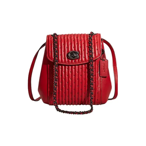 COACH Паркер Кожа Наппа Рюкзак Маленький Женский Красный Яблоко Цвет