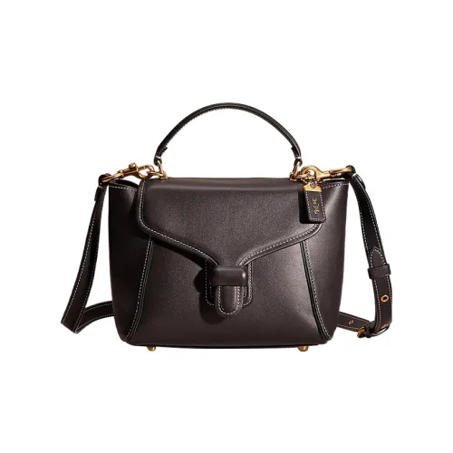 COACH Courier Перчаточная дубленая кожа Сумка через плечо Сумка среднего размера Женская Черная