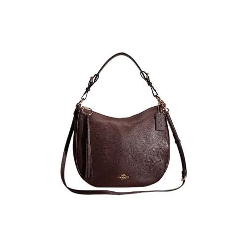 COACH Sutton Полированная кожа с эффектом галечного покрытия Сумка через плечо Большая Женская Бычий кровь Красный