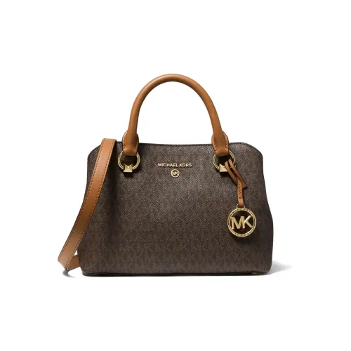 MICHAEL KORS Edith Покрытый холст Сумка через плечо Сумка Маленькая Женская Коричневая