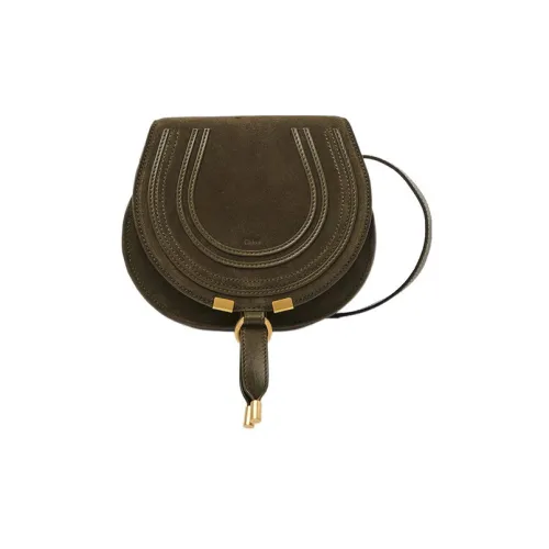 Chloe Marcie Сумка из коровьей кожи и замши сумка через плечо маленькая сумка через плечо женская темно-оливково-зеленый