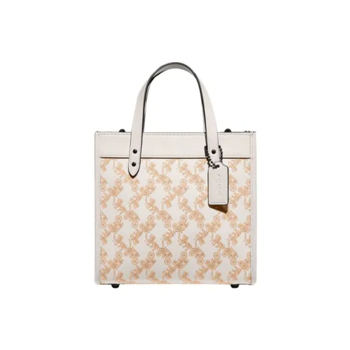 COACH Field Коровья кожа Тоут Сумка Сумка для покупок Сумка Сумка через плечо Сумка через плечо Средний Женская Белая