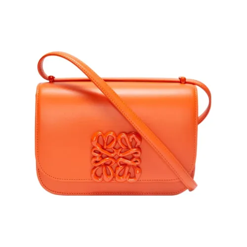 LOEWE Goya Коровья кожа Маленькая квадратная сумка через плечо Маленькая женская апельсиновая