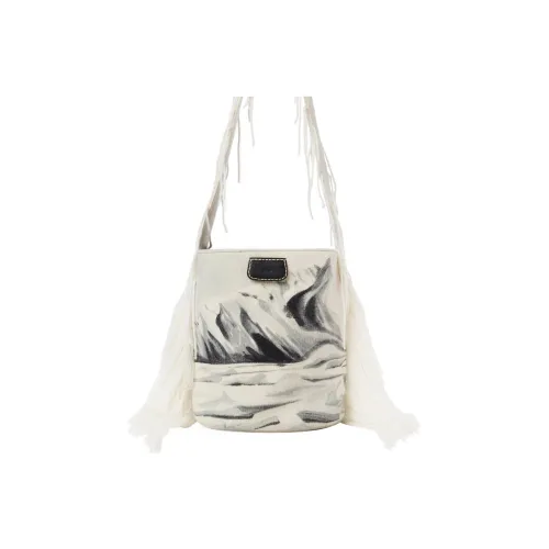 Chloe Шерсть Трикотажная ткань с Наппа Овечья шкура Ведрообразная сумка Сумка Сумка через плечо Женская