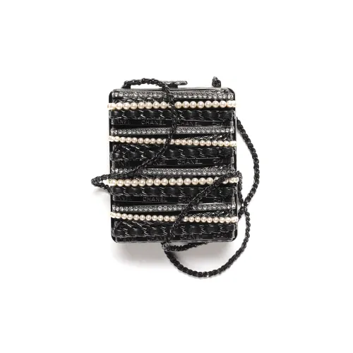 CHANEL 22K Осенний и Зимний Овечья кожа Стразы Жемчужный Вечерняя сумка Сумка через плечо Маленькая Женская Черная