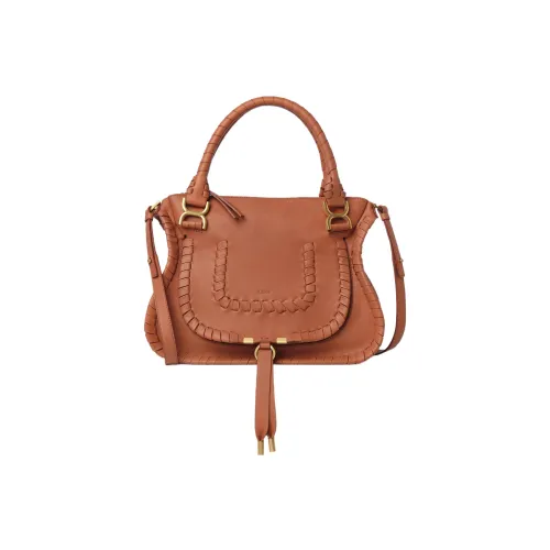 Chloe Marcie Стираемая Телячья Кожа Сумка через плечо Сумка Средний Женская Оранжевая