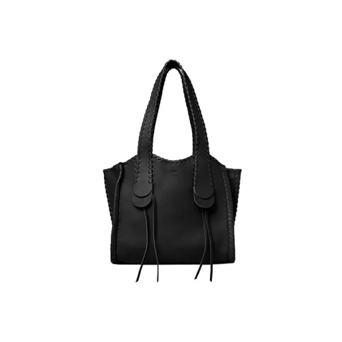 Chloe Mony Стираемая Телячья Кожа Тоут Сумка Сумка для покупок Сумка через плечо Сумка среднего размера Женская Черная