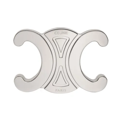 CELINE Triomphe Алюминиевый Металл Ручная Сумка на плечо Сумка для макияжа Женская Серебряная