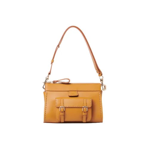 Chloe Edith Блестящая Телячья Кожа Портативная Сумка через плечо Сумка на плечо Женская Коричневая