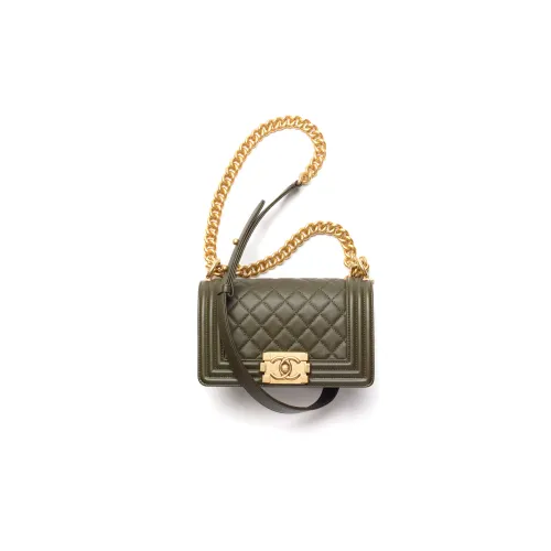 CHANEL 22K Осенний и Зимний Телячья кожа Сумка с клапаном Сумка через плечо Женская Хаки