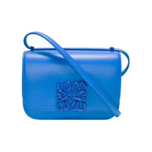 LOEWE Goya Коровья кожа Маленькая квадратная сумка через плечо Маленькая женская синяя