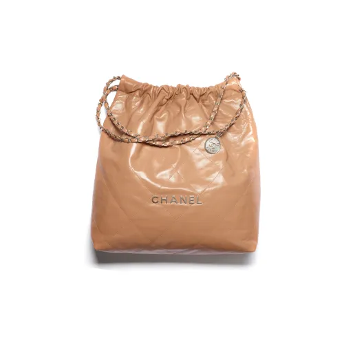 Chanel 22K Осенний и Зимний 22Bag Гладкая отделка Телячья кожа Тоут Сумка Сумка для покупок Сумка через плечо