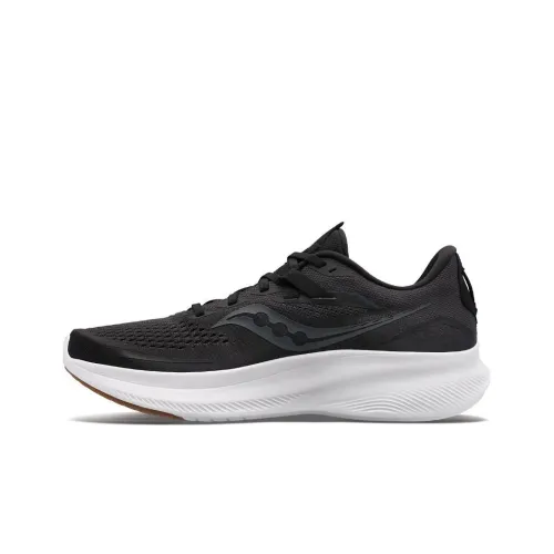Saucony Ride 15 Противоскользящие устойчивые к истиранию низкий топ беговые кроссовки Черный Белый