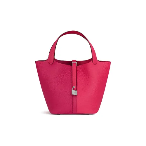 HERMES Picotin Lock Maurice Телячья кожа Корзинка-сумка Сумка-ведро Сумка 22 Женские Ultimate Розовый MEXICAN Розовый Сердце Красный