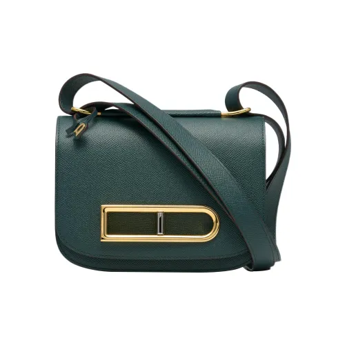 Delvau Гладкая Телячья Кожа Сумка через плечо Сумка на плечо Женская Сосна Лесной Зеленый