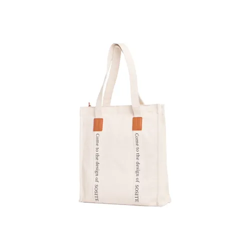 SOSITE Canvas Bag Tote Bag Shopping Bag Commute Bag Shoulder Bag Women's Ecru SOSITE Холщовая сумка Тоут сумка Сумка для покупок Сумка для поездок Сумка через плечо Женская Экрю