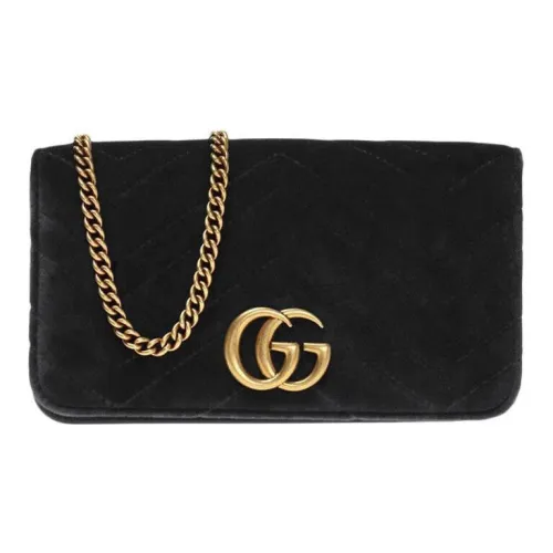GUCCI GG Marmont Вельветовая Сумка через плечо Мини Женская Черная