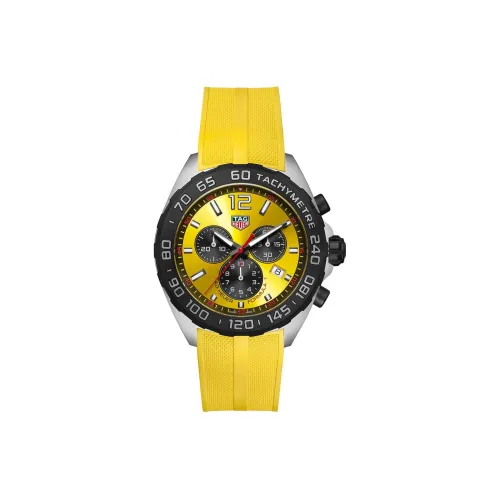 TAG HEUER F1 Collection Кварцевый механизм Мужские часы 43 мм Желтый циферблат FT8054