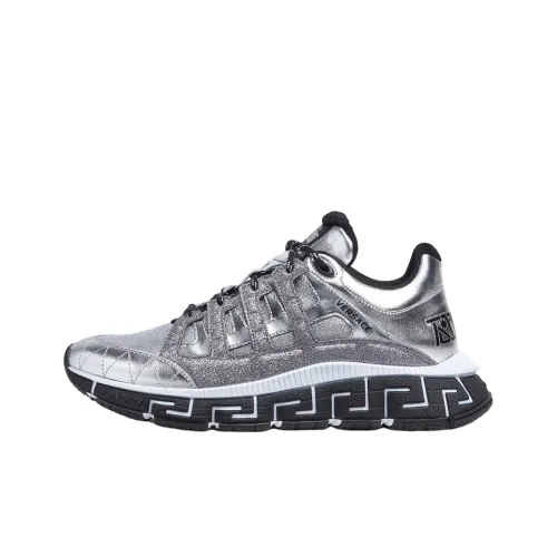 VERSACE Trigreca Низкий Топ Повседневная Обувь Мужская Серебряная