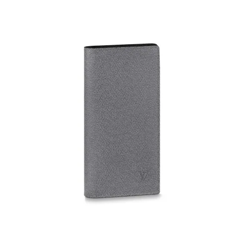 LOUIS VUITTON Brazza TAïGA Коровья кожа Кошелек Мужской Серый