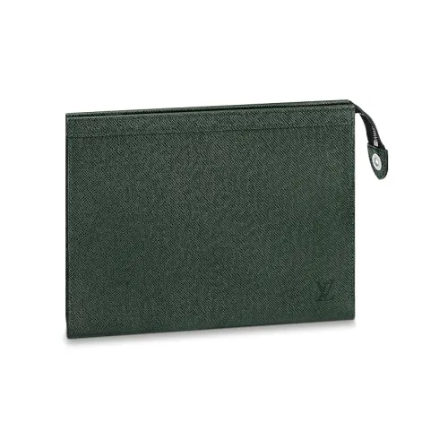 LOUIS VUITTON Pochette Voyage TAïGA Коровья кожа Клатч Стандартный Мужской Яшма