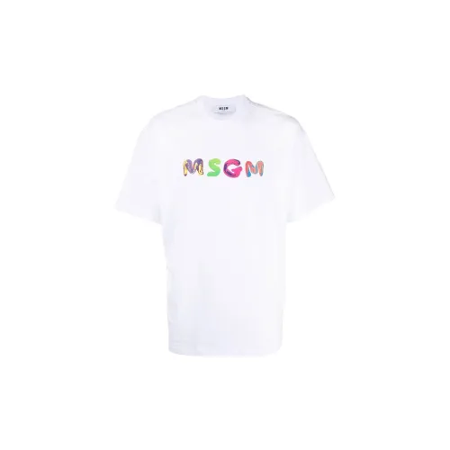 MSGM Белая Мужская T-Рубашка
