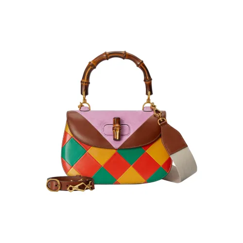 GUCCI Bamboo 1947 Кожа Сумка через плечо Сумка Средний Женская Многоцветная