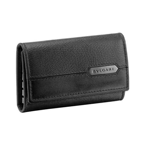 BVLGARI SERPENTI Телячья кожа Key Pouch Мужской Черный