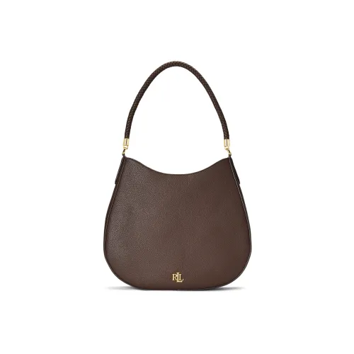 Polo Ralph Lauren Личий зернистая текстура Коровья кожа Портативная Сумка через плечо Сумка на плечо Женская Коричневая