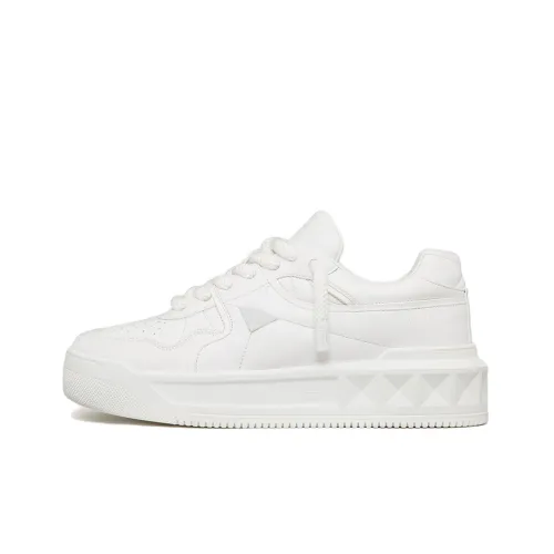 Valentino One Stud Low Топ Стильные Скейтбординги Мужской Белый