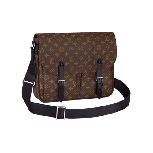 LOUIS VUITTON Saumur Холст с кожей Маленькие звезды-близнецы Курьерская сумка Сумка через плечо Мужская Коричневая