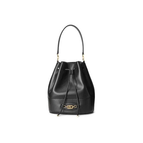 Polo Ralph Lauren Коровья кожа Сумка через плечо Большая Женская Черная