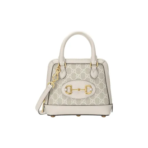 GUCCI Horsebit 1955 Холст с кожей Комбинированная Сумка через плечо Сумка Мини Женская Бежевая