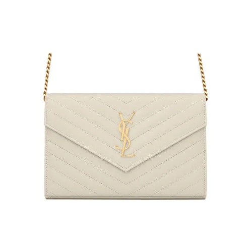 SAINT LAURENT Cassandre Кошелек из коровьей кожи сумка через плечо сумка на плечо женская винтажный белый