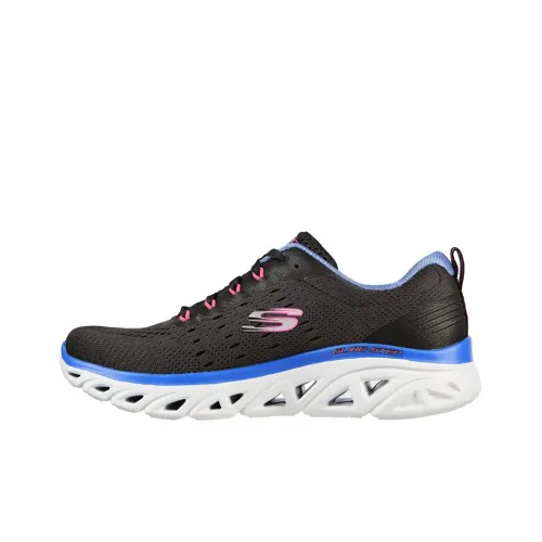 Skechers Glide Step Низкий Топ Спортивная Повседневная Обувь Женская Черный Синий Белый