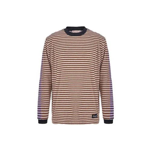 MARNI Коричневый Фиолетовый Мужская T-рубашка