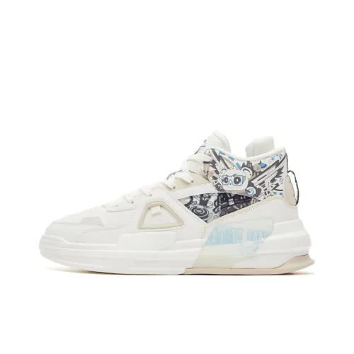 Erke Battery Panda противоскользящие устойчивые к истиранию высокие кроссовки для скейтбординга мужские белые True черные