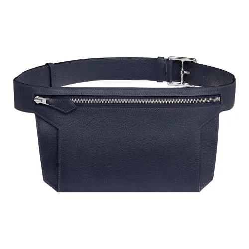 HERMES Ultrapla Evercolor Телячья кожа Бананка Мужской 2Z BLEU NUIT Полночный синий