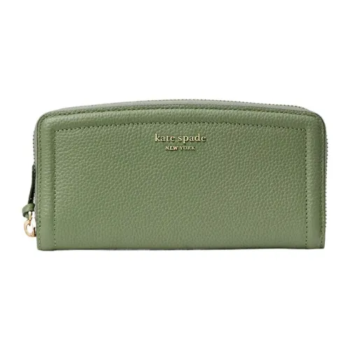 Kate Spade Knott Pebble Текстурированный кожаный держатель для карт и кошелек женский авокадо-зеленый