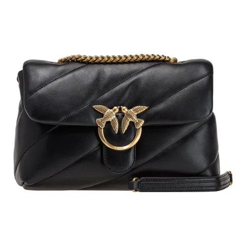 PINKO Puff Напп Кожа Сумка через плечо Экстра-большая Женская Черная